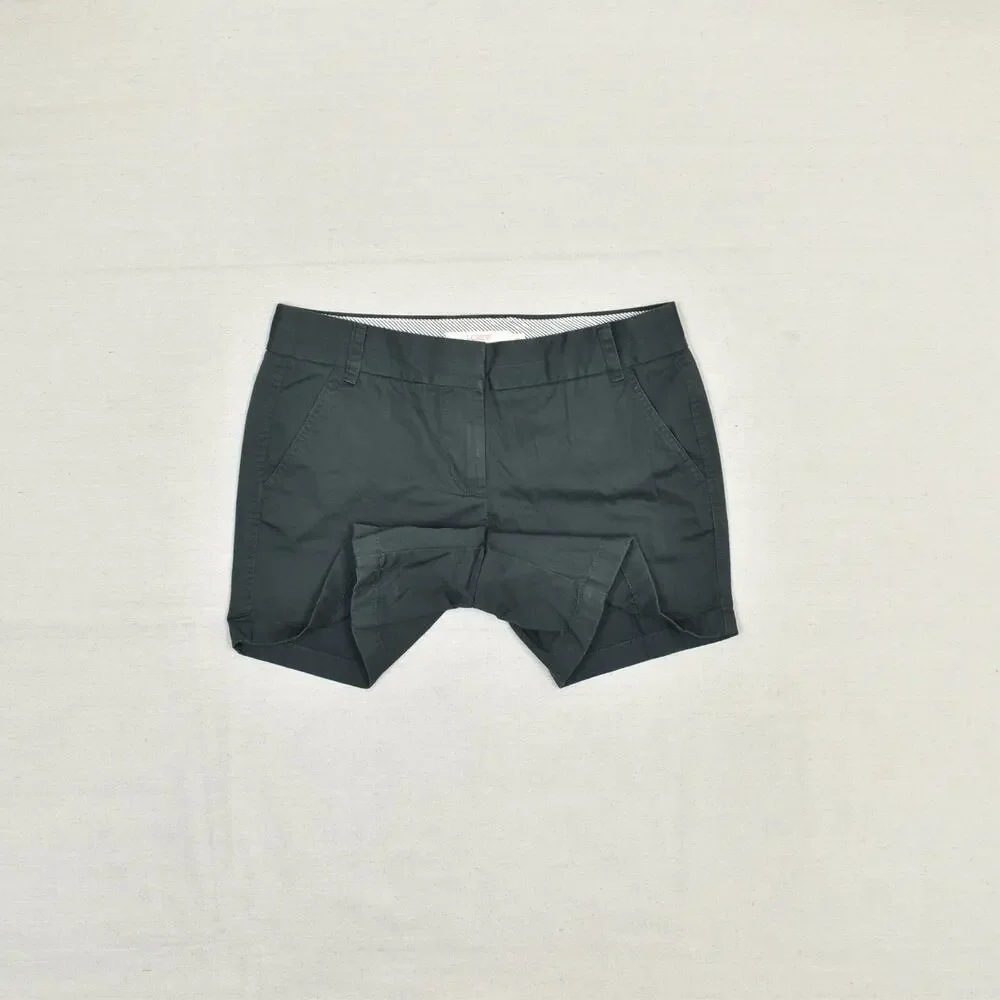 J. Crew Women's Cotton Gray Size 6 Chino Broken in Shorts Zip Solid Pockets